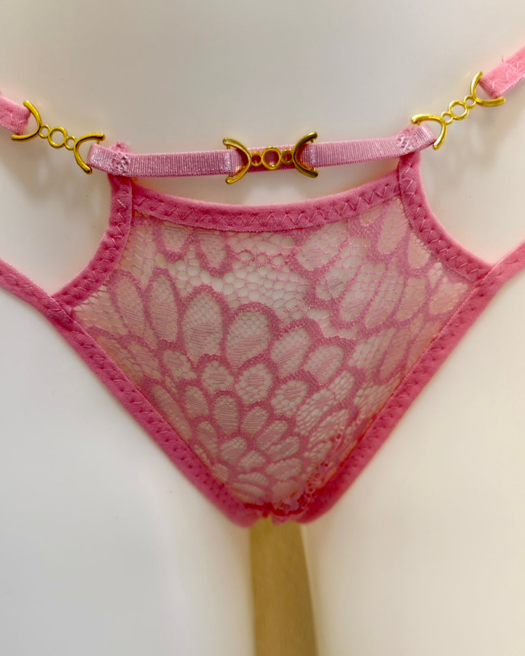 Golden Edge Lace Thong