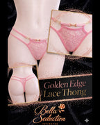 Golden Edge Lace Thong