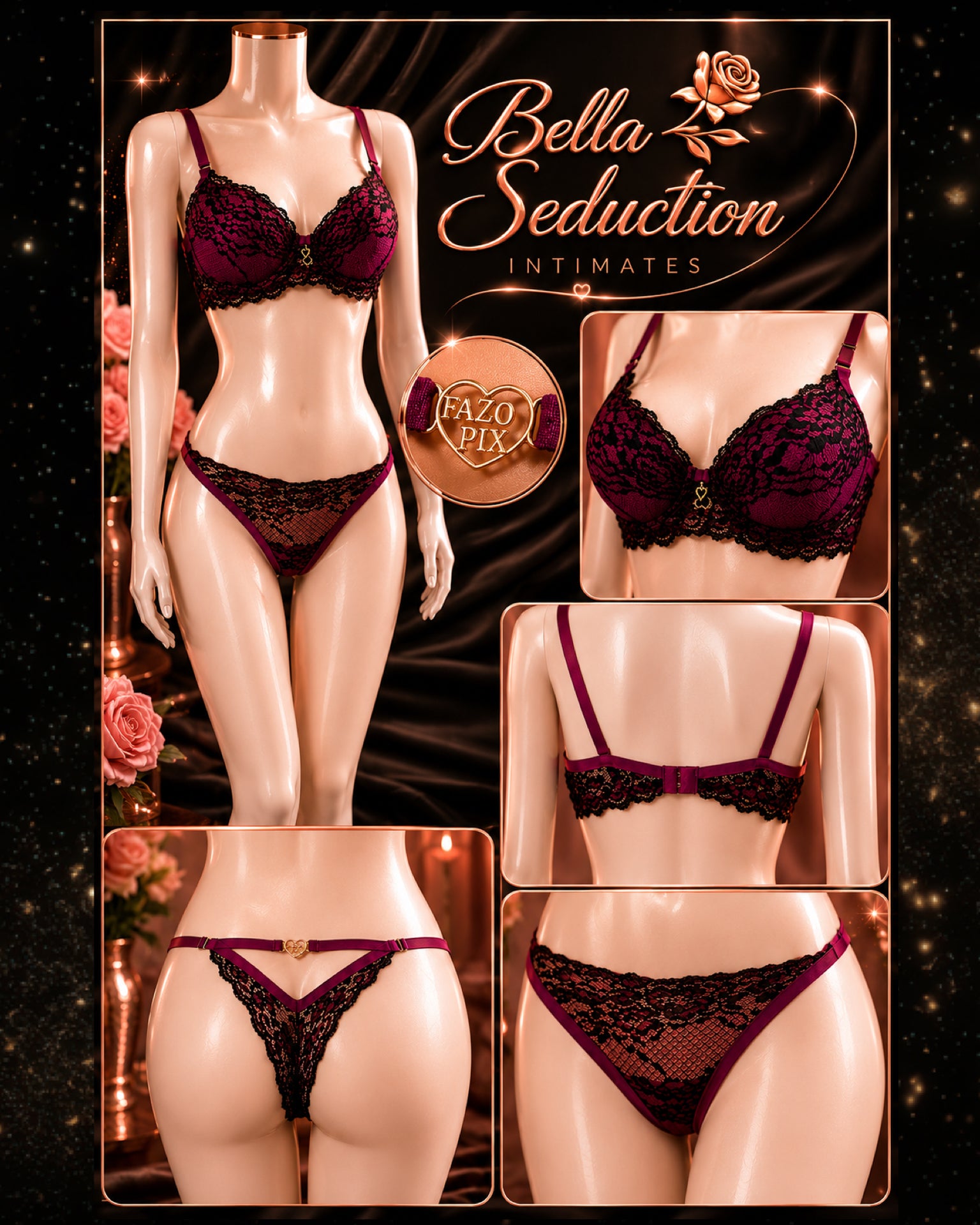 Heart Tease Lace Set – “Faz o Pix” Edition